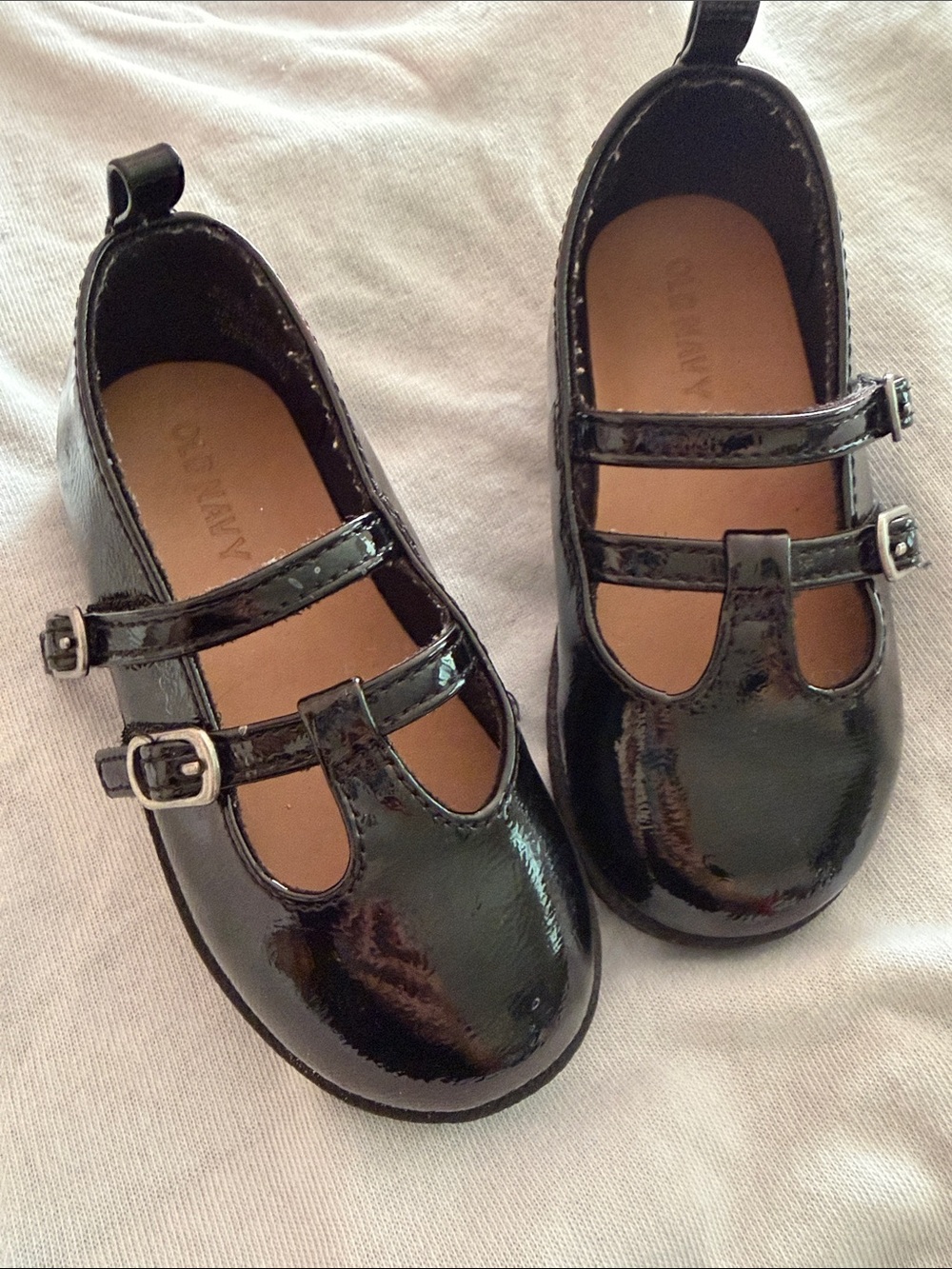 Old Navy Black Patent Double-Strap Mary Jane Shoes